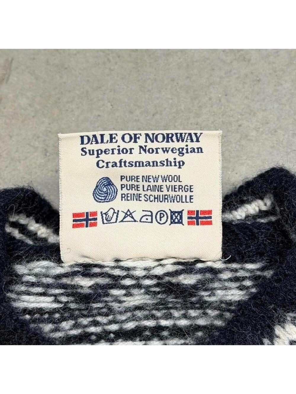 VTG 90s Dale of Norway Black and White Nordic Fair Isle Norwegian Wool Sweater - Picture 8 of 8
